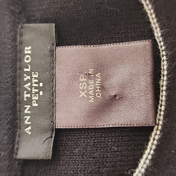 ANN TAYLOR Petites Fit & Flare Sweater Dress in Black & Cream Size XSP - Picture 6 of 6